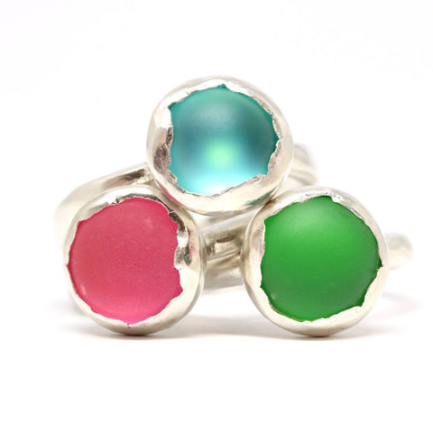 Fruit Bowl Studio Button Ring - Emerald Green R340