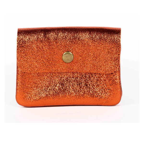 Metallic Coin/Card Purse - Burnt Orange