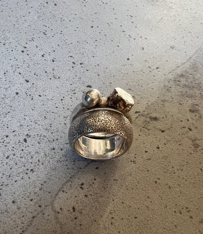 Double Textured Ring Set - Set of 2