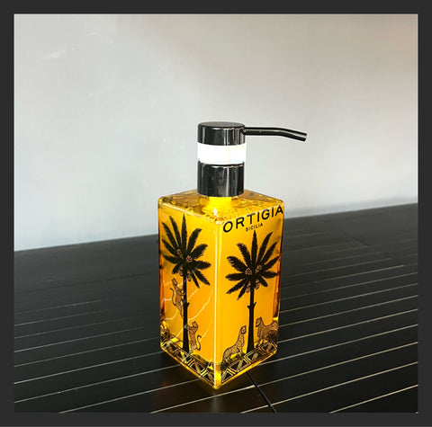 Ortigia Liquid Soap in Glass Bottle 300ml - Ambra Nera