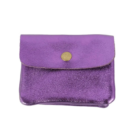 Metallic Coin/Card Purse - Purple