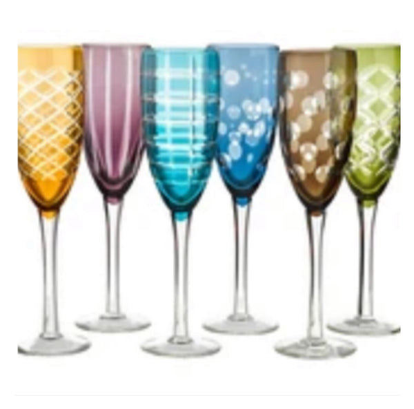 Pols Potten - Multi Colour/Pattern Champagne Glasses -SET OF 2